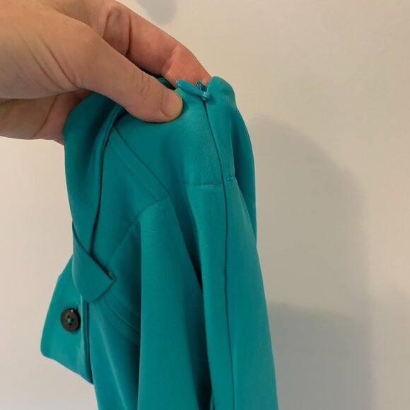 Teal wide leg dressy pants with belt and pockets! French Connection size 4 - Picture 7 of 8